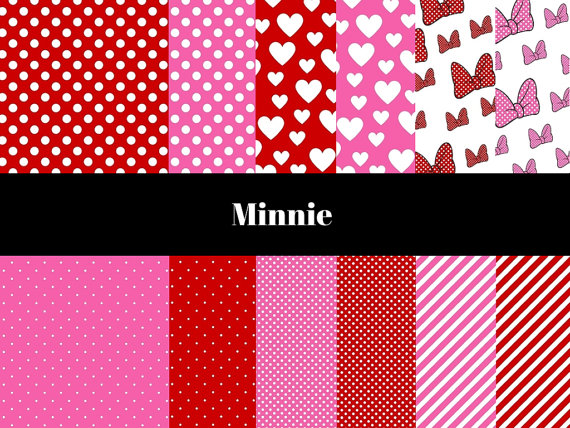 INSTANT DOWNLOAD - Mickey Mouse Paper Pack - 12 Digital Papers