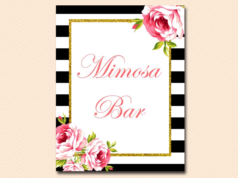 Mimosa Bar Printable- Blue