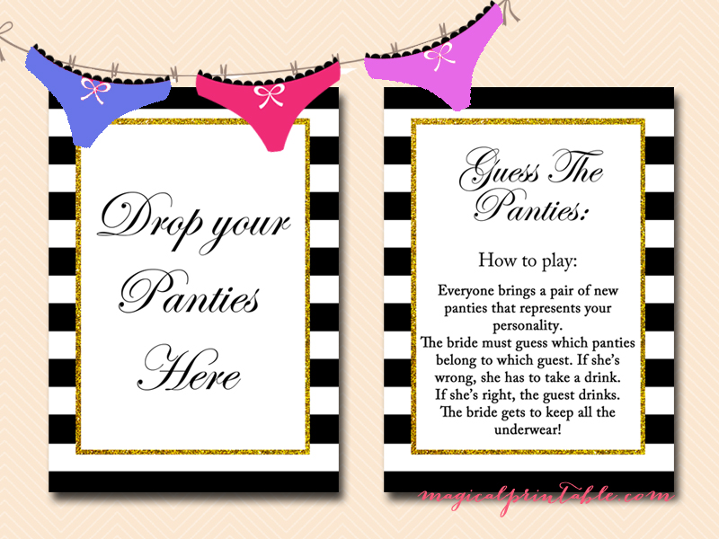 Guess the Panty Personality, Free Bachelorette Games