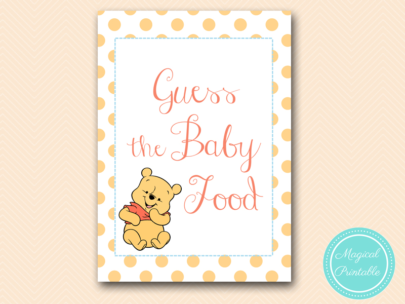 Winnie the Pooh Baby Shower Games - Magical Printable