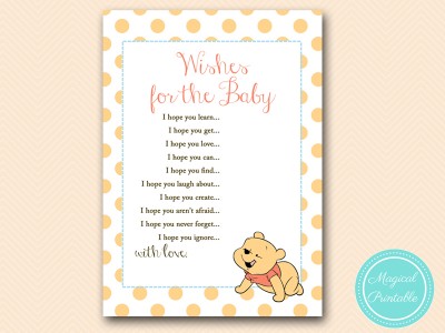 Winnie The Pooh Baby Shower Games, Classic Pooh, Wishes For The Baby, Pooh  Baby Shower, Pooh Shower Game, Baby Shower Game, INSTANT DOWNLOAD by Pretty  Little Invites