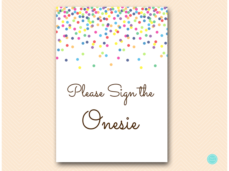 Please Sign The Onesie girl baby shower printable