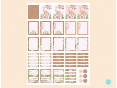 Rose Gold Flamingo Planner Stickers - Magical Printable