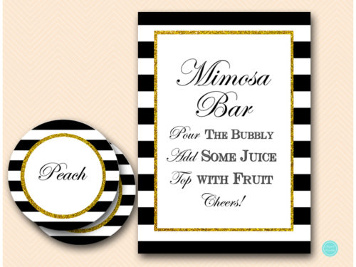 Mimosa Bar Sign & Tag, Bridal Shower Mimosa Sign, Wedding