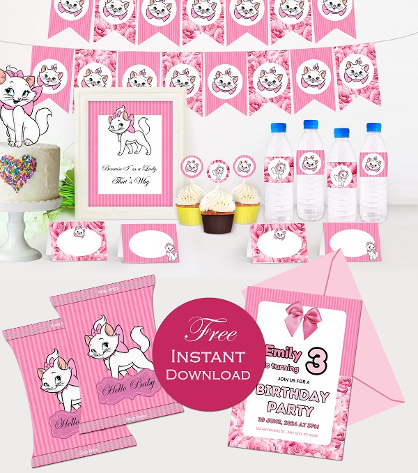 free-marie-aristocats-party-printable