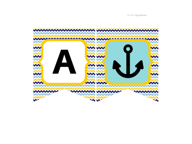 Ahoy It's a Boy Banner Yellow Blue - Magical Printable