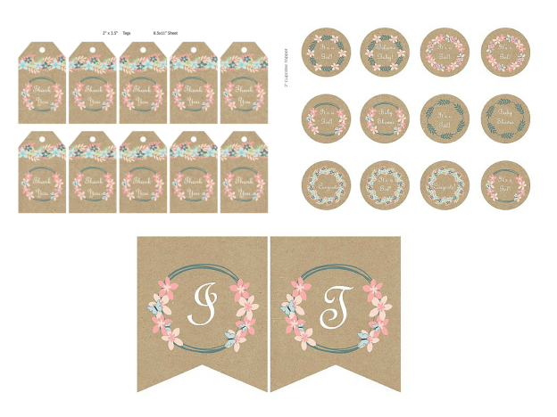 Floral baby shower printable - Magical Printable