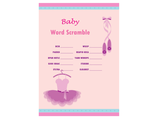 Ballerina Baby Shower Games - Magical Printable