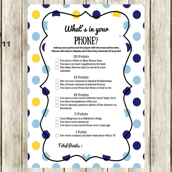 What's in your Cellphone Game - Magical Printable