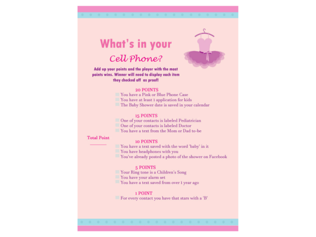 Ballerina Baby Shower Games - Magical Printable