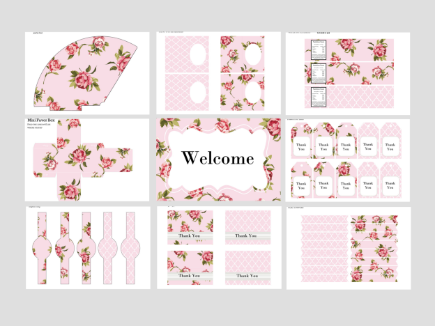 Pink Shabby Chic Rose Printable Magical Printable 4140