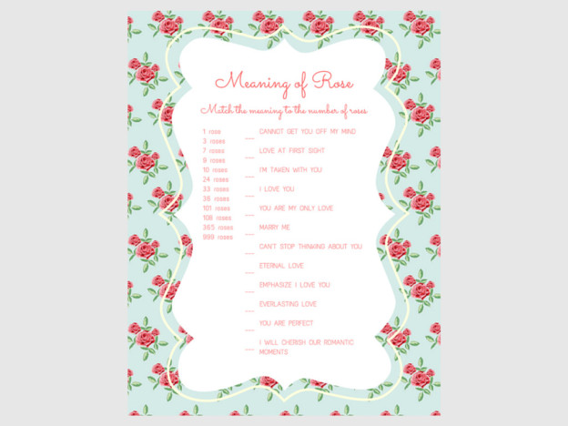 Blue Floral Bridal Shower Games Magical Printable