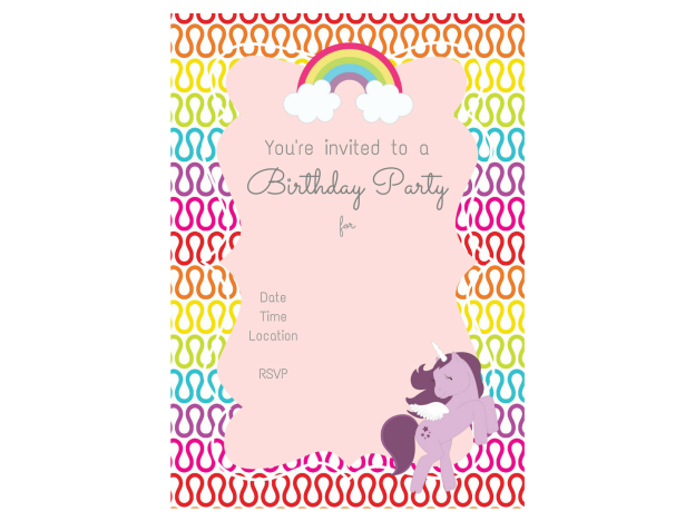 Rainbow Unicorn Pony Birthday Printables - Magical Printable