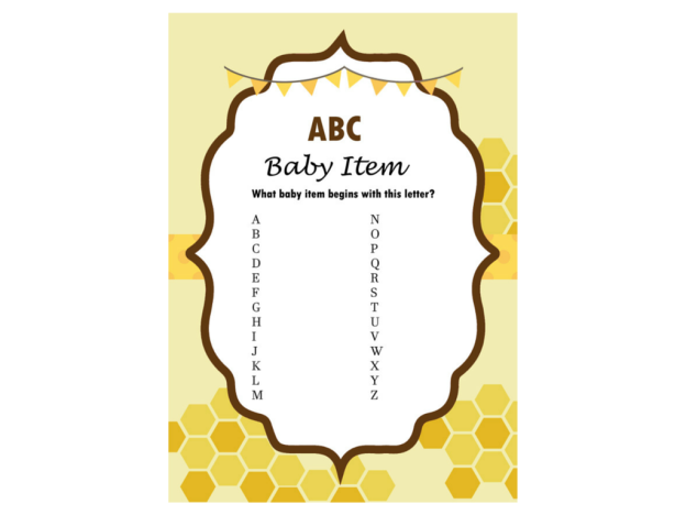 Bee Themed Baby Shower Game - Magical Printable
