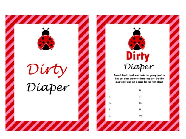 Ladybug Theme Baby Shower Games - Magical Printable