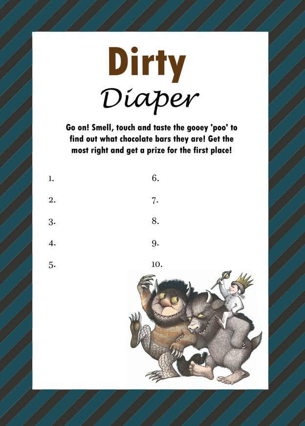 "Where the Wild Things are" Baby Shower Games - Magical Printable