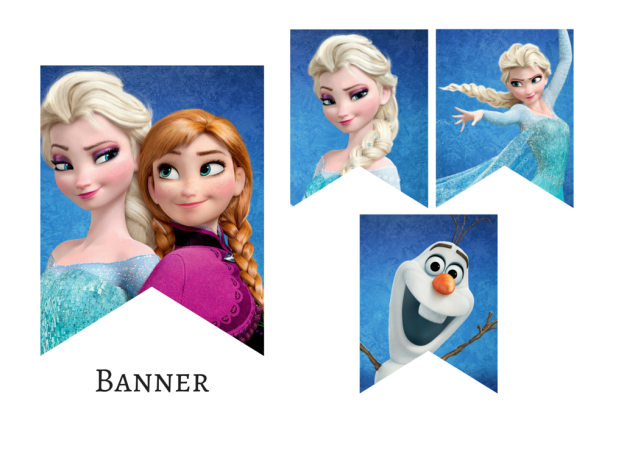 Frozen Elsa Anna Olaf Party Banner - Magical Printable