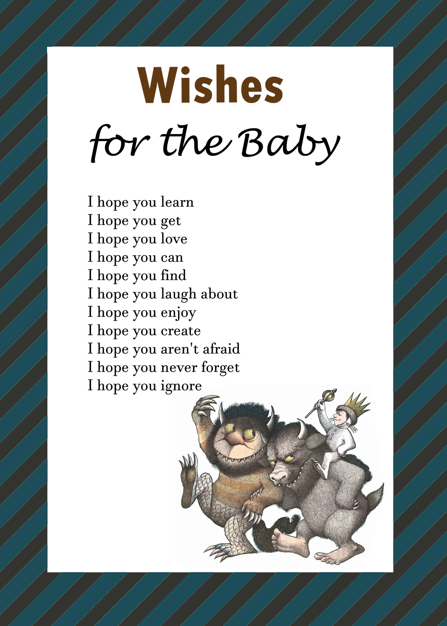 "Where the Wild Things are" Baby Shower Games Magical Printable