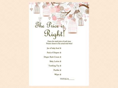 Bird Cage Baby Shower Games Printable