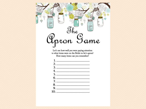 Rustic Mason Jars Bridal Shower Games - Magical Printable