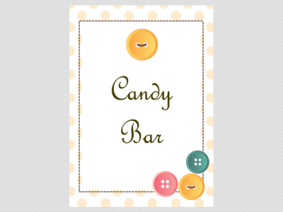 candy bar sign, cute as a button baby shower them games
