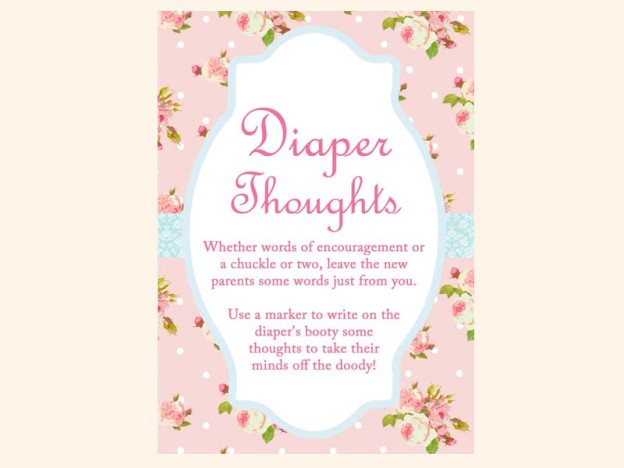 Pink Shabby Chic Baby Shower Games - Magical Printable