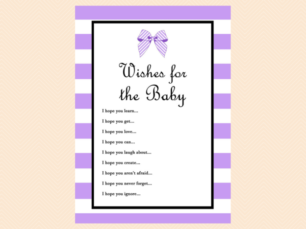 Ribbon Bow Wishes for Baby Cards - Magical Printable