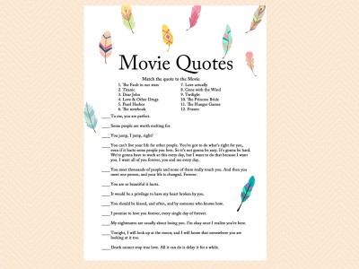 Feathers & Tribal Bridal Shower Games - Magical Printable