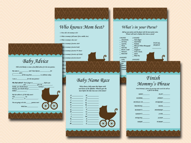 Baby Carriage Baby Shower Game Pack - Magical Printable