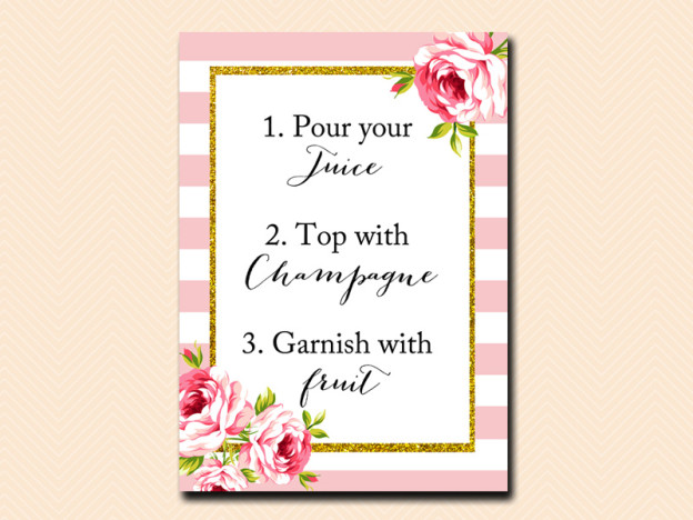 Pink Floral Chic Wedding Signage - Bridal & Baby Shower - Magical Printable