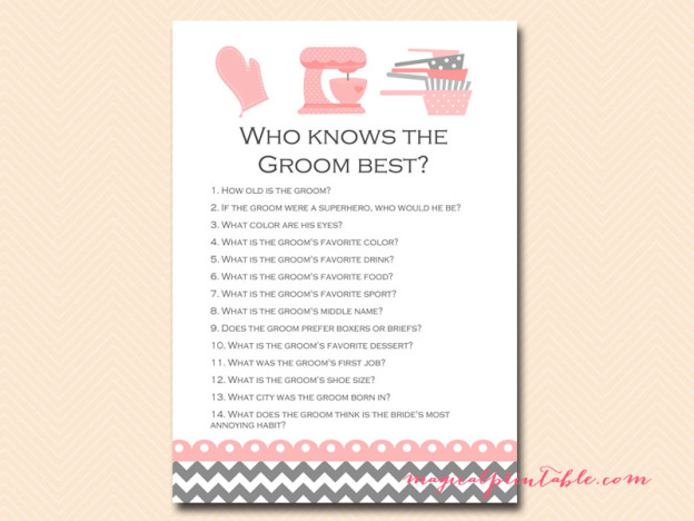 Kitchen Theme Bridal Shower Game Pack - Magical Printable