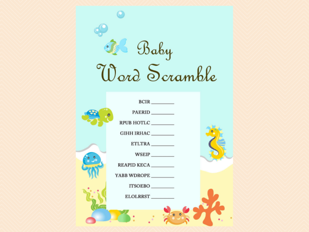 Under the Sea Baby Shower Game Package - Magical Printable