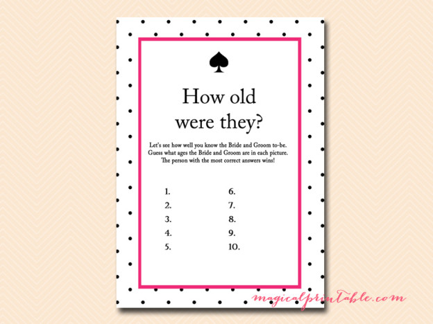 Kate Spade Bridal Shower Game Pack - Magical Printable