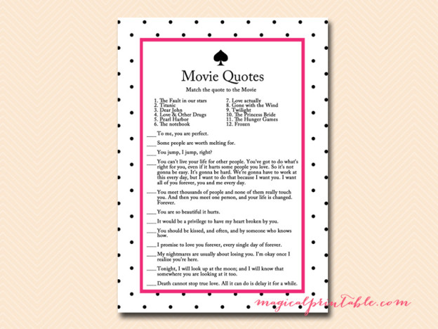 Kate Spade Bridal Shower Game Pack - Magical Printable