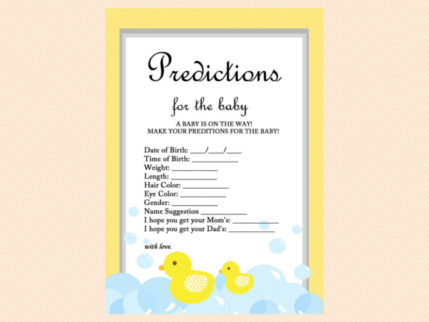 Yellow Rubber Duck Baby shower Games - Magical Printable