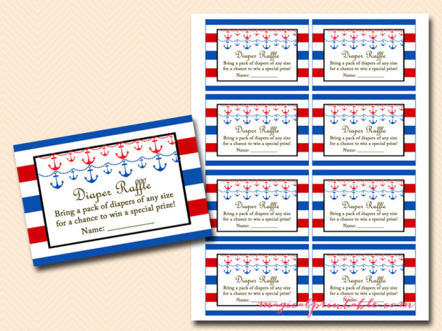 Nautical Baby Shower Inserts - Magical Printable