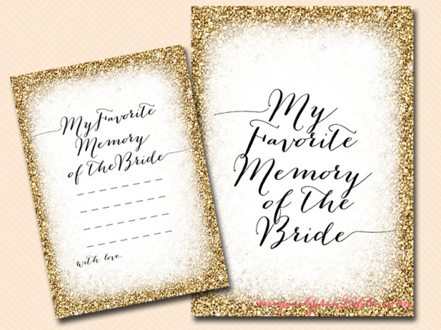 Gold Glam Bridal Shower Game Pack - Magical Printable