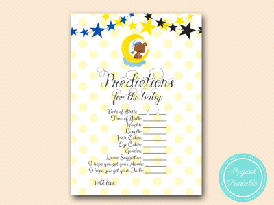 predictions-for-baby twinkle twinkle little star baby shower, gender reveal