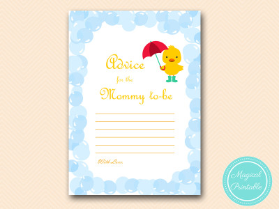 advice for mommy to be card baby shower