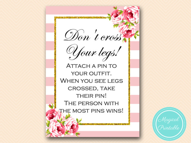 Pink Floral Chic Baby Shower Game Pack - Magical Printable