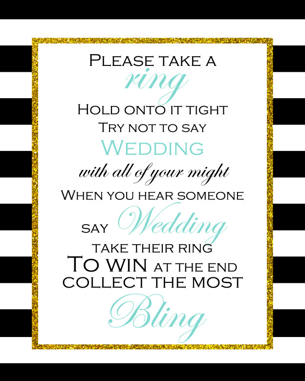 FREE Don't say Wedding game - Magical Printable