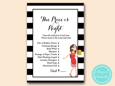 price is right bridal shower game