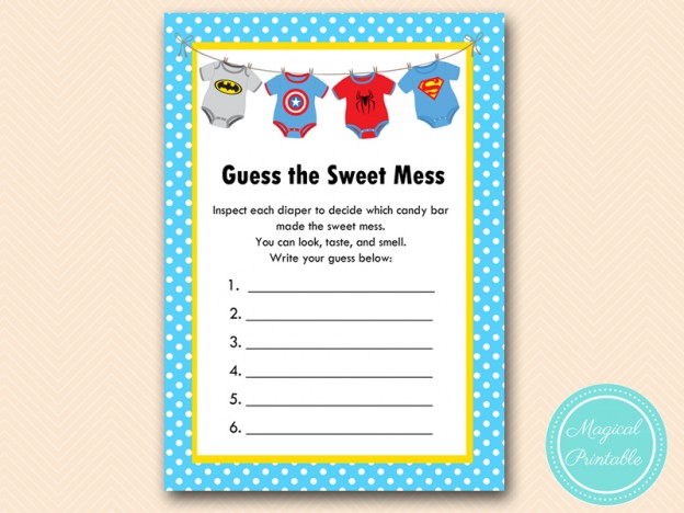 Superhero Baby Shower Game Pack - Magical Printable