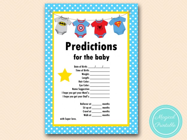 Superhero Baby Shower Game Pack - Magical Printable
