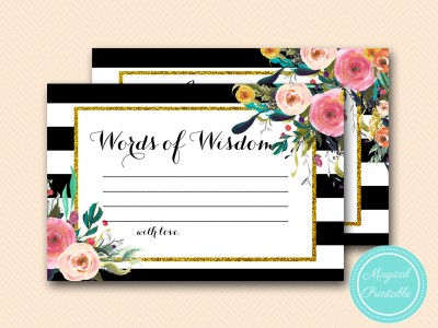 BS402-words-of-wisdom-card-FLORAL-GOLD-BRIDAL-SHOWER-GAME