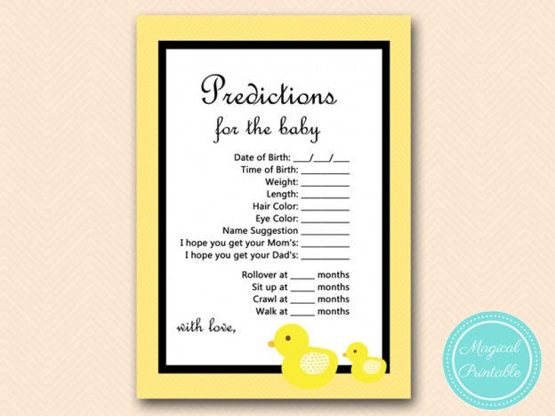 Duck Baby Shower Game Printable - Magical Printable