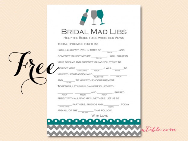 FREE Wined Themed Bridal Shower Game Pack - Magical Printable