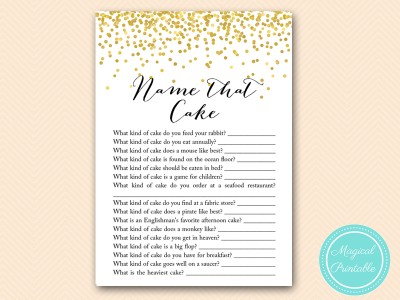 Gold Confetti Bridal Shower Game Mega Pack - Magical Printable