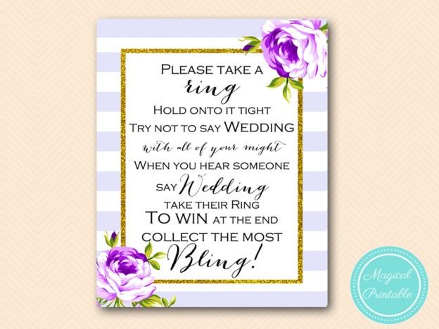 Purple Lavender Bridal Shower Games - Magical Printable