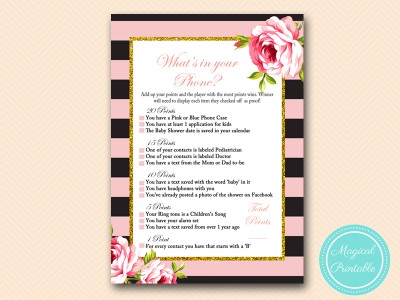 TLC419-whats-in-your-phone-baby-pink-floral-baby-shower-game
